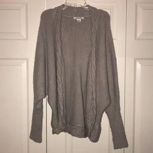 grey knit cardigan